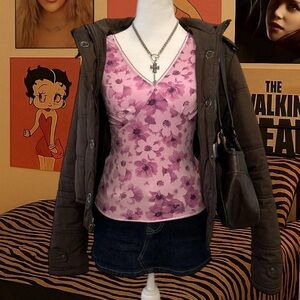 GAP Purple Floral Halter Tank – XS